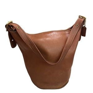 COACH Vintage 80s Large Duffle Sac Brown Leather Made in United States